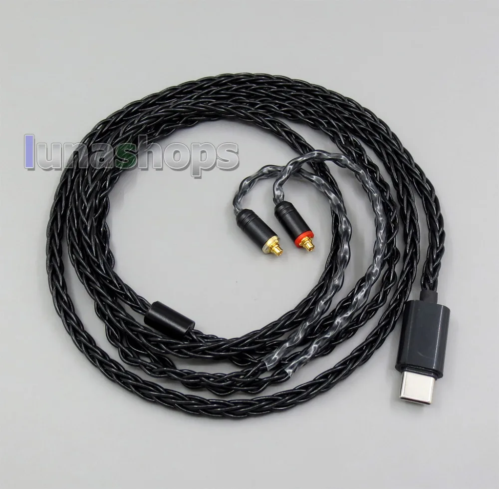 

Type C MFI 8 Cores OCC Silver Plated Mixed Earphone Cable For Shure se535 se846 se215 se315 se425 MMCX LN006001