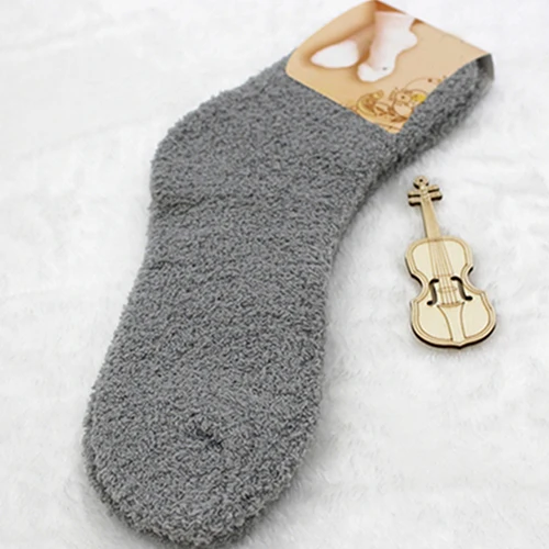 Женские теплые однотонные носки из кораллового флиса|Носки| |