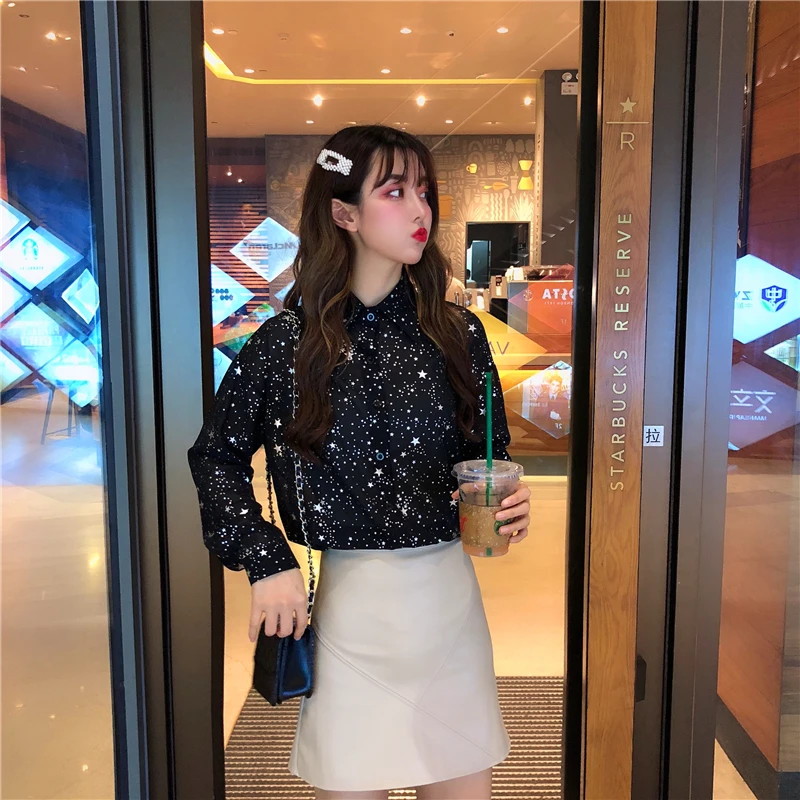 Весна корейский свободные офисные женские туфли блузка для женщин Горячая