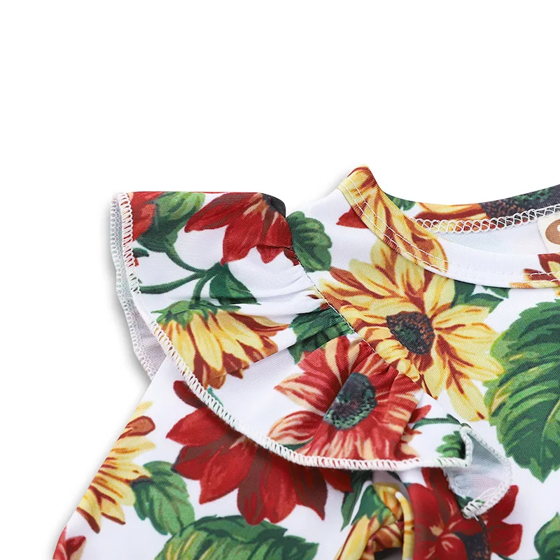 Cukoe/боди для новорожденных одежда с цветочным принтом маленьких девочек