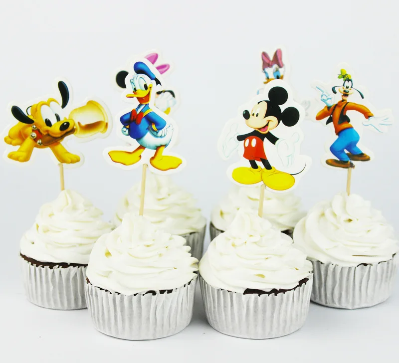 48 шт./лот Микки Минни Маус Дональд Дак Дейзи детская тема мультфильм кекс