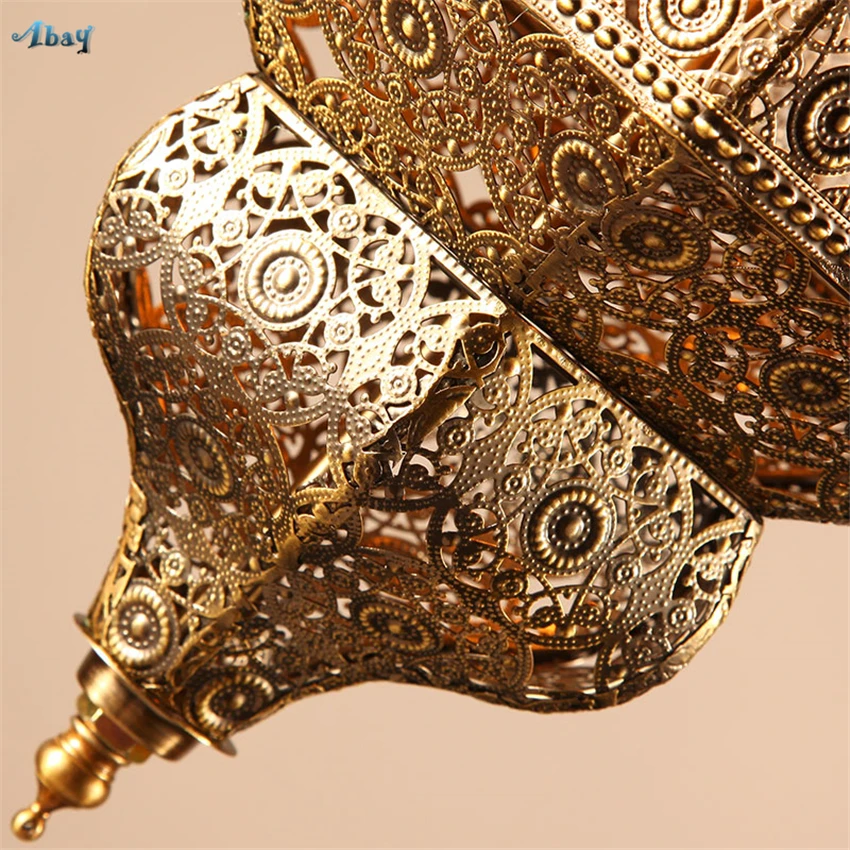 Юго-Восточной Азии Ретро полые подвесные светильники спальня гостиная балкон