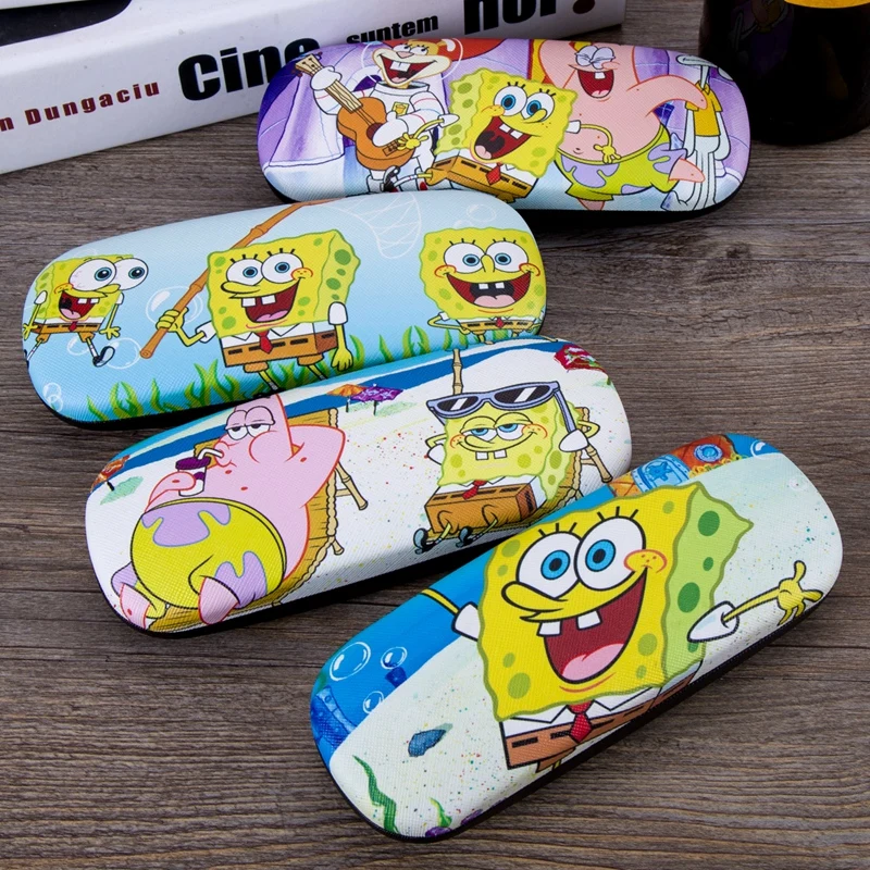 Spongebob комический персонаж мультфильма милый креативный мальчик и девочка студентка близорукость очки чехол Портативный Мода леди Чехол для очков