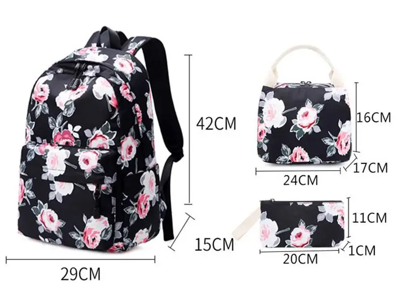 Высококачественный студенческий Детский Школьный Рюкзак Bookbag 3 шт./компл.
