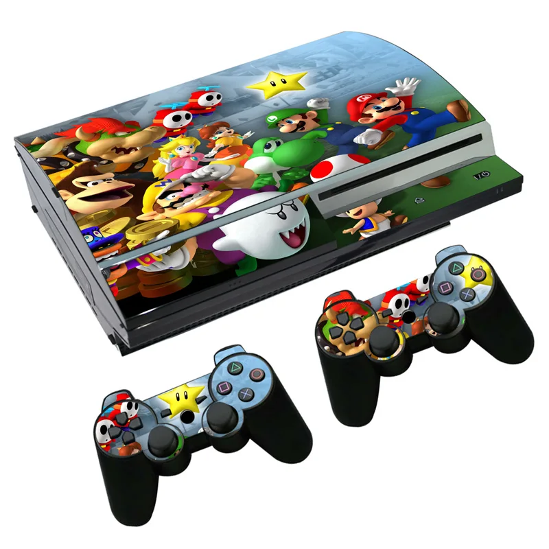 Наклейка для Супер Марио кожи наклейка для PS3 Fat playstation 3 консоль и контроллеры для PS3 Скины Виниловые наклейки