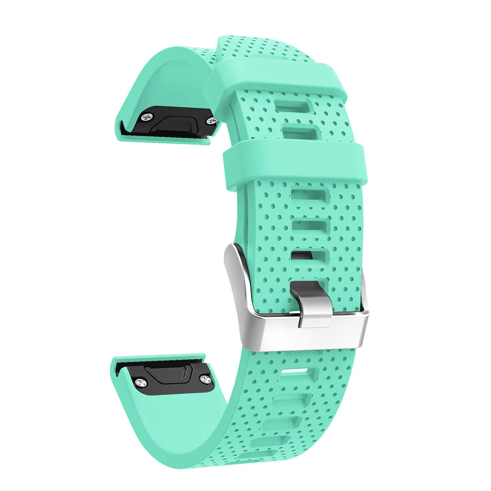Mint Green 26 22 20 мм ремешок для часов Garmin Fenix 5X5 5S 3 3HR D2 S60 gps часы быстросъемные силиконовые Easyfit ремешок - Цвет: Mint Green