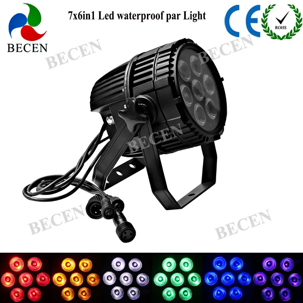 Ip65 10 шт./лот 7x18 Вт RGBWA UV 6in1 Led Par свет Открытый водонепроницаемый Освещение сцены |