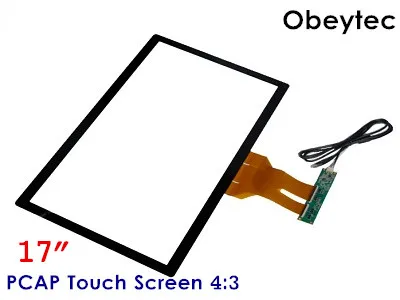 17 дюймовое PCAP проекционное Емкостное Сенсорное стекло obeytec 16:9 10 касаний USB