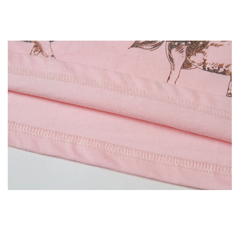 Набор пижам для девочек 100% хлопок полный рукав Принт лошади набор Детская Пижама