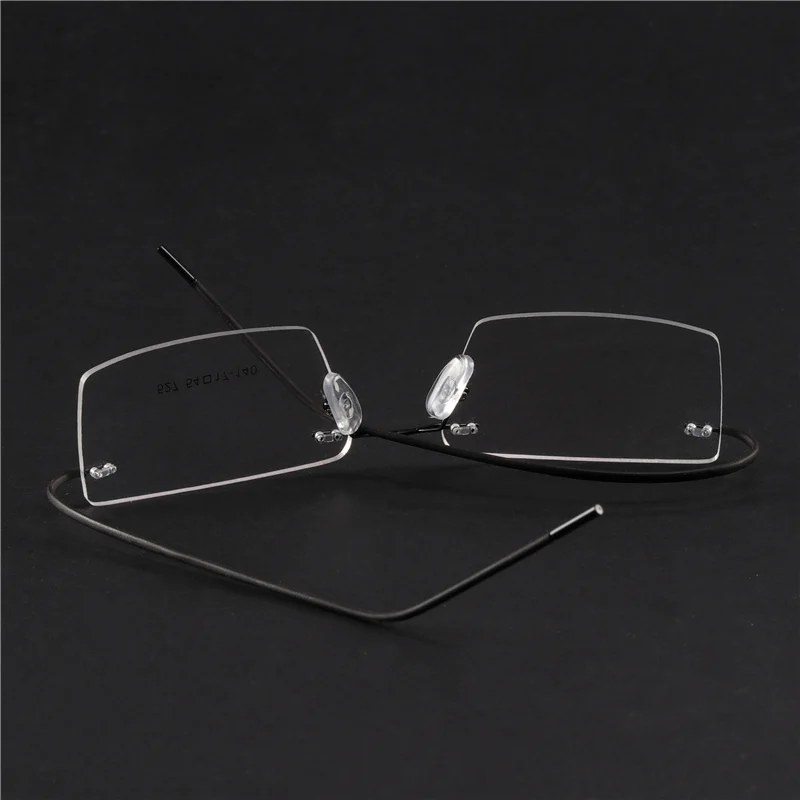 Flexible Alloy Prescription Glasses Men Myopia Hyperopic Progressive Transparent Frameless Ultralight #527 |