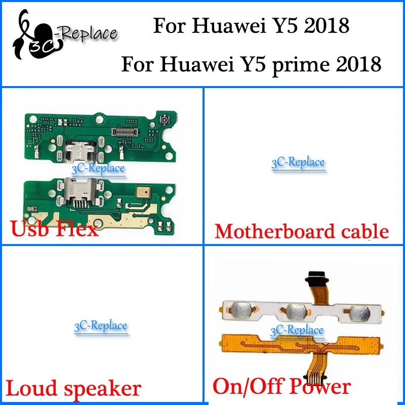 Для Huawei Y5 2018/для prime 2018 / lite Usb гибкий кабель материнской платы громкий динамик