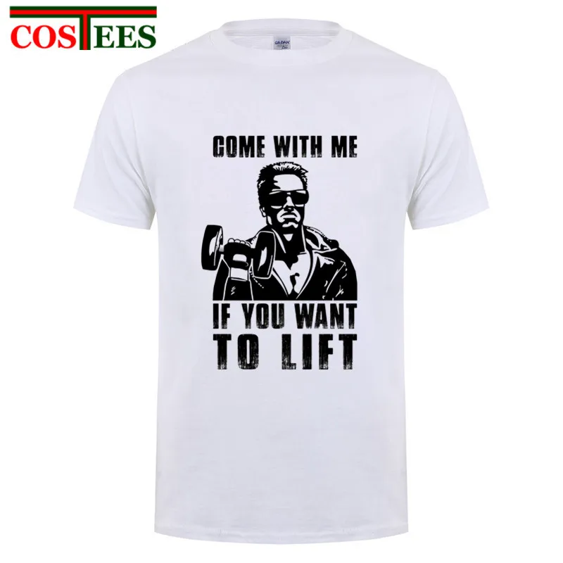 Футболка Terminator Arnold men Come With Me если вы хотите поднимать подарок повседневная