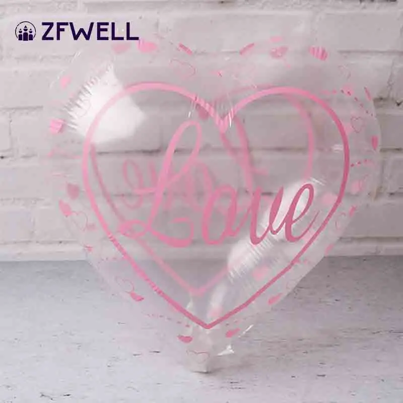 ZFWELL 5pz 18 дюймов любовь пятиконечная звезда прозрачная волна воздушный шар печать