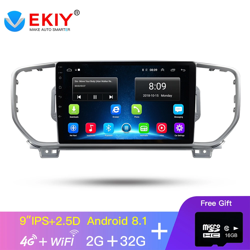 Автомобильный мультимедийный плеер EKIY 9 ''IPSAndroid DVD gps автомагнитола стерео для