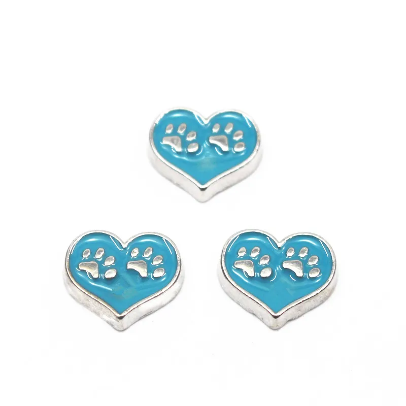 Оптовая продажа 10 шт./лот Хрустальные Плавающие Подвески в форме сердца собачьей