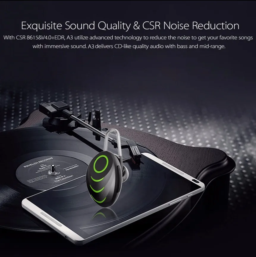 A3 Bluetooth Наушники Гарнитура Автомобиль Громкой Микрофон Голосового Управления