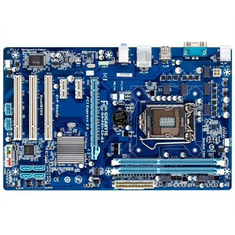 Для Gigabyte GA P61 S3 B3 оригинальная настольная материнская плата H61 розетка LGA 1155