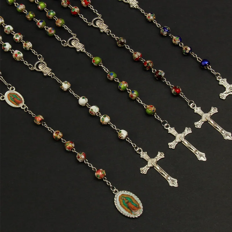 Религиозное ожерелье шейный платок четки крест ожерелье. Роскошный перегородки