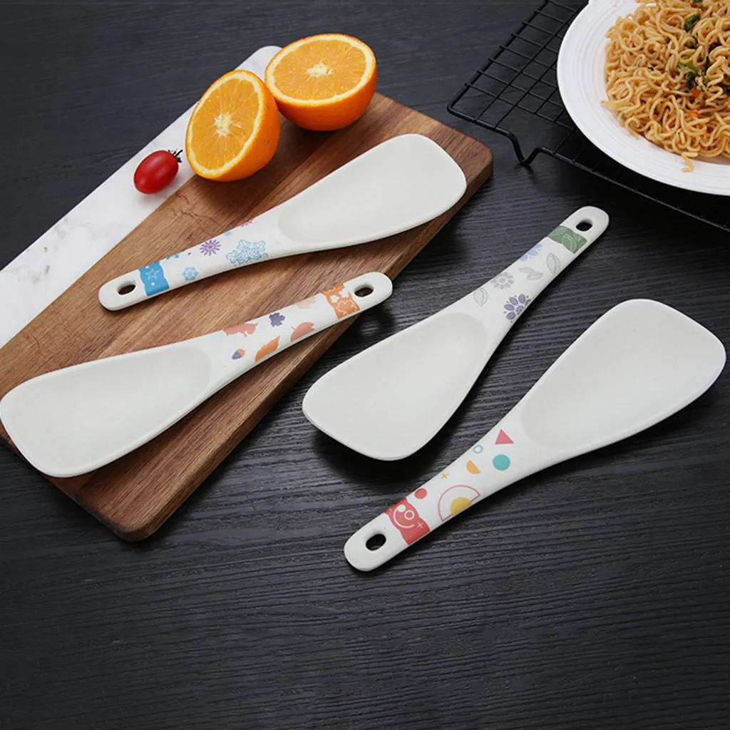 Ложка для еды из бамбукового волокна деревянные столовые приборы кухонная