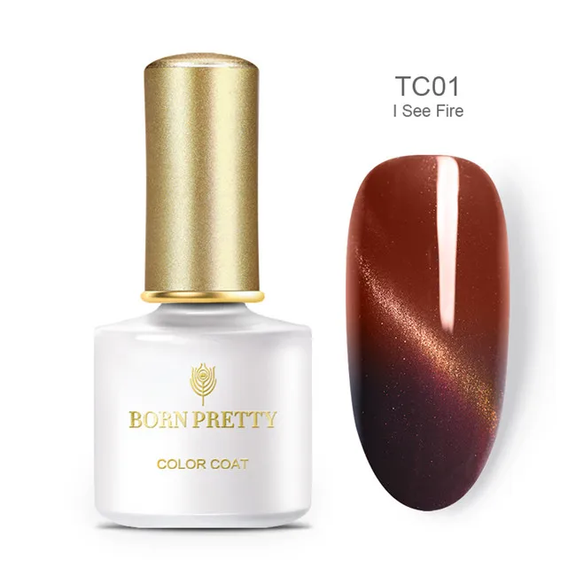 6ML BP-TC01 BORN PRETTY 10 мл термальный магнитный 3D кошачий глаз Хамелеон Блестящий Гель-лак Температура Изменение цвета замочить от УФ-гель-лака - Цвет: 6ML BP-TC01