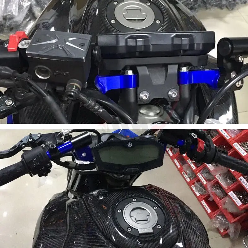 KEMiMOTO для YAMAHA MT 07 FZ MT07 аксессуары мотоциклов регулируемые Рули Ручка Бар с зажимом