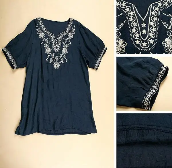 Винтажное платье-палатка с вышивкой в этническом стиле хиппи размеры s M L размера