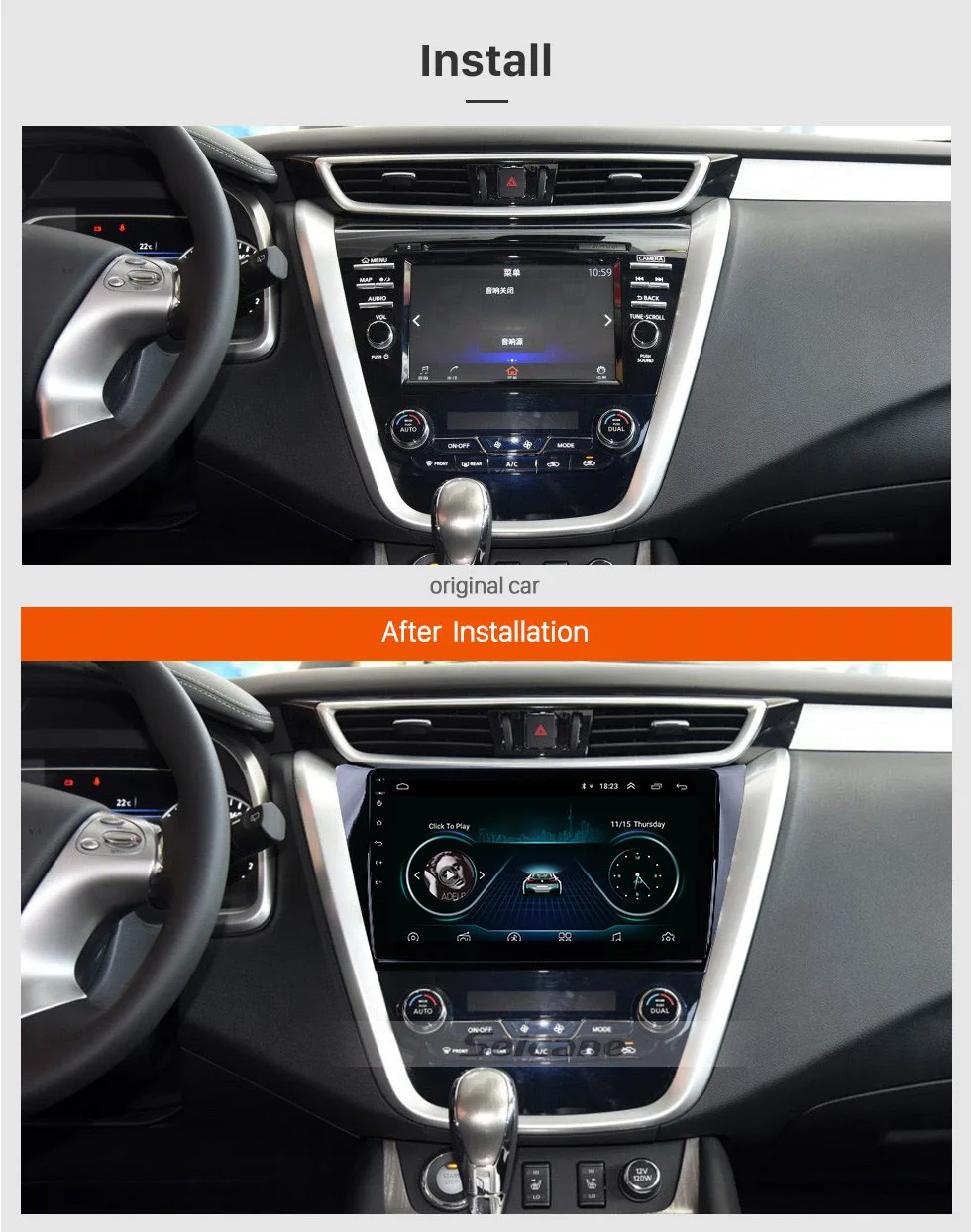 Seicane 10,1 дюймов Android 8,1 gps Автомобильный мультимедийный плеер радио для Nissan Murano NAVARA NP300 поддержка видеокамера заднего вида в автомобиле с поддержкой технологии MirrorLink Link