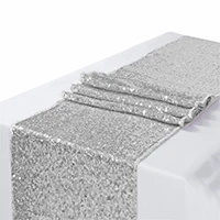Silver 30x305 см/275 см/180 блестящие золотистые блестки настольная дорожка для свадебной вечеринки Рождественская скатерть для стола украшения - Цвет: Silver