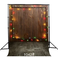 lights decor on retro wooden wall photographic backgrounds vinyl 3d christmas party photography backdrops for photo studio