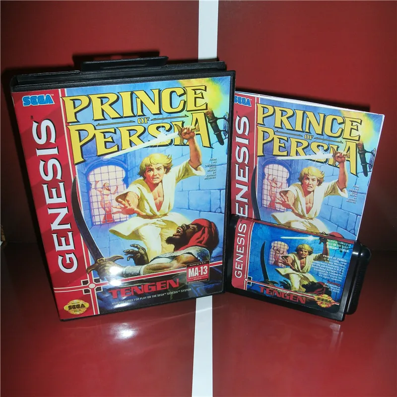 Чехол Prince of Persia US с коробкой и руководством для Sega Megadrive Genesis игровая консоль 16 бит