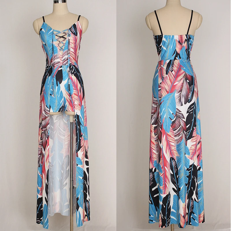 2019 Boho Летнее кружевное Длинное Платье женское на бретелях с открытой спиной