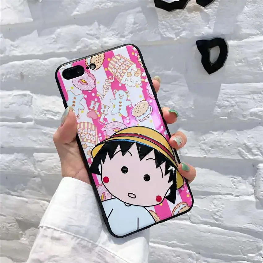 Рельеф Лаки Тедди Chibi Maruko-chan Cookie Печенье узор TPU + PC чехол Чехол для задней панели с