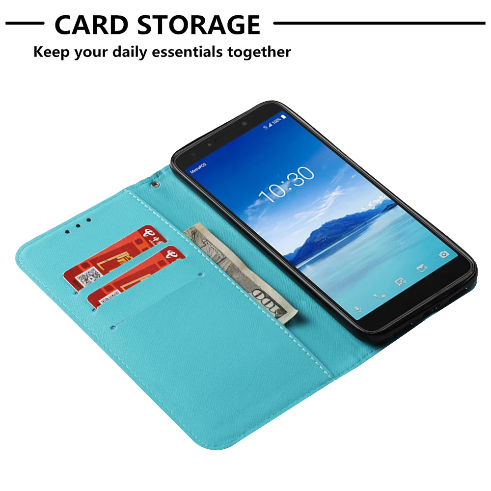 Для Alcatel Revvl 2 Plus 7 Folio 2018 держатель 3D окрашенная кожа мягкая задняя крышка флип