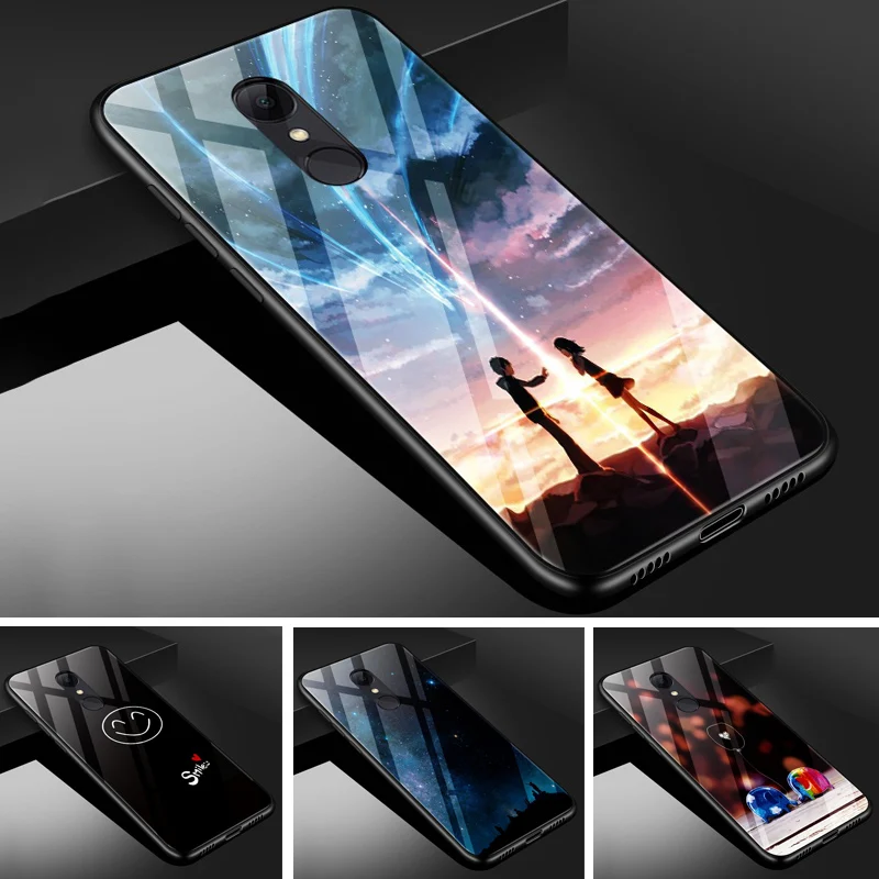 Чехол для Xiaomi Redmi 5 7 дюйма чехол из закаленного стекла черный бампер ТПУ Для Xiomi