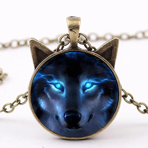 Style 3 SONGDA черное Скандинавское ожерелье Wiccan Wolf подвеска чокер Цепочка Воротник стекло кабошон с фото цепочка массивное ожерелье - Окраска металла: Style 3