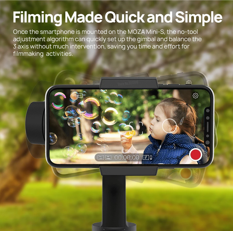MOZA MINI S 3-осевой ручной складной карданный стабилизатор для huawei P30 Pro iPhone X 8 Plus 8 VS MINI MI Zhiyun Smooth 4 Vimble 2