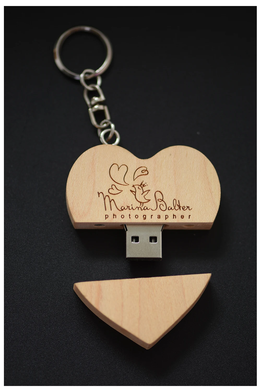 SHANDIAN USB флеш-накопитель с деревянным сердцем 64 ГБ 32 ГБ 16 ГБ 8 ГБ 4 ГБ u-диск USB 2,0 карта памяти Фотография Свадебные подарки