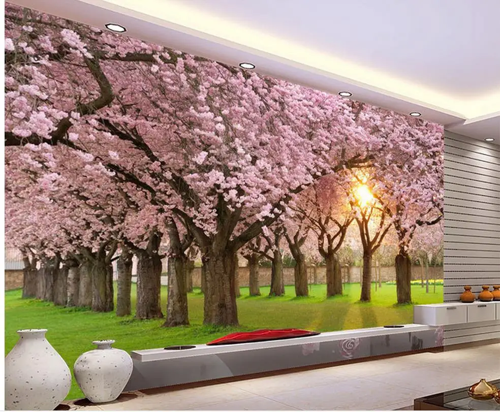 3d обои для комнаты вишневый цвет деревянная декоративная картина фон настенная