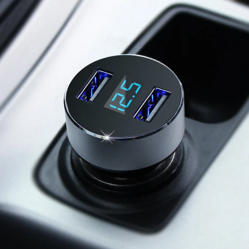 Автомобильное зарядное устройство с двумя портами USB 5V 3.1A быстрое светодиодный