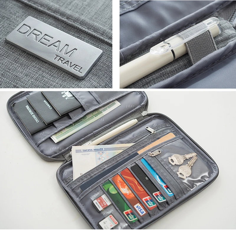 Cationic Fabric Travel Card Holder Multifunction Passport Holder Men ID Card Minimalist Wallet Large Capacity Organizer Wallets