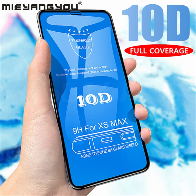 10D полное покрытие закаленное стекло для iPhone 8 7 6 6S Plus X XS MAX на iphone XR защита экрана