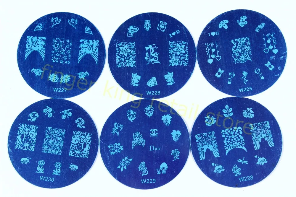 20 шт./лот большой круглый дизайн ногтей изображение гель лак для Передача шаблон