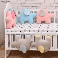 infant crib bumper bed protector baby kids cotton cot nursery bedding 6 pc plush elephant bumper for boy and girl