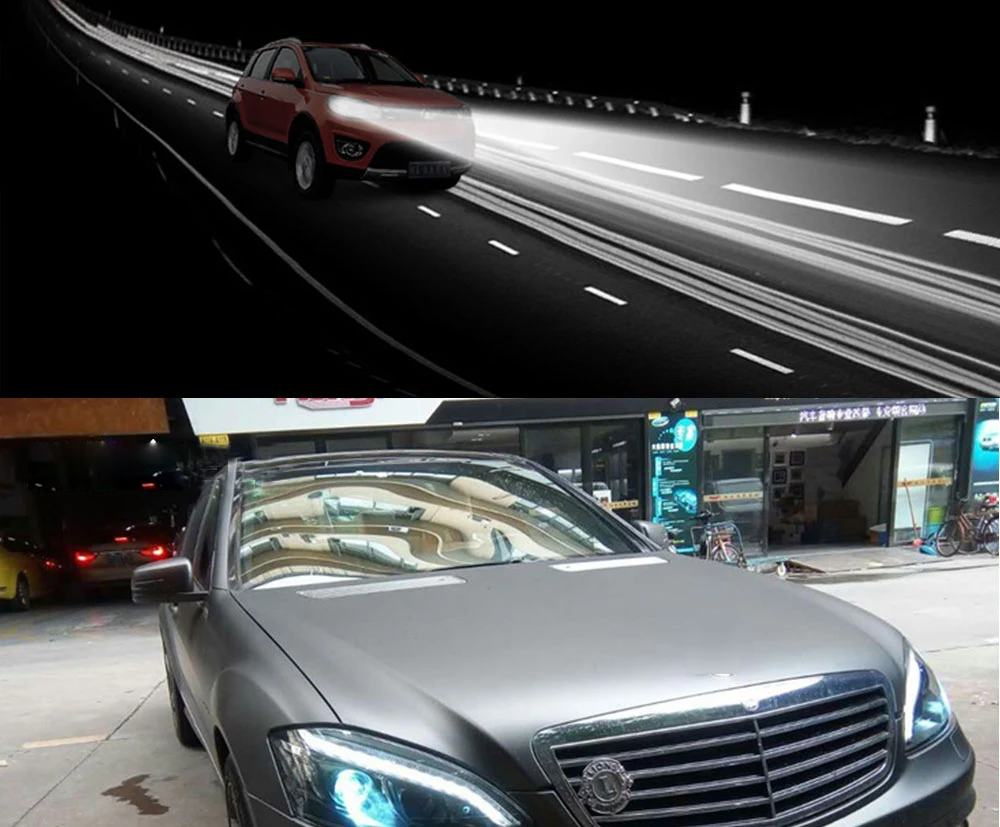 OUMIAO стайлинга автомобилей для Benz W221 фар 2005-2009 год светодиодный светильник без AFS функция черный корпус SN