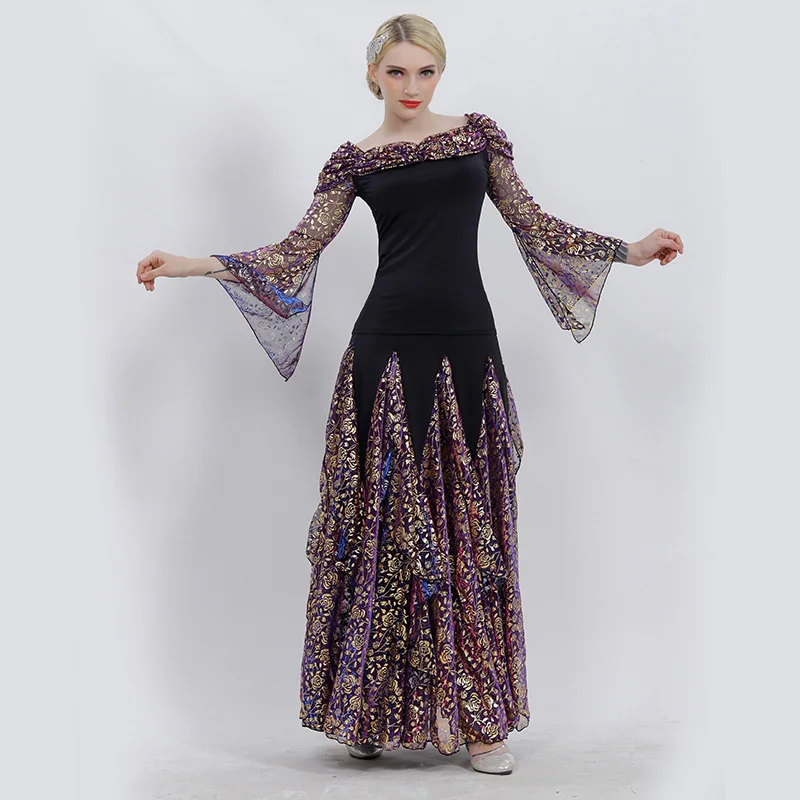 Праздничная одежда Красивое бальное платье для танцев женщин Цветочная юбка