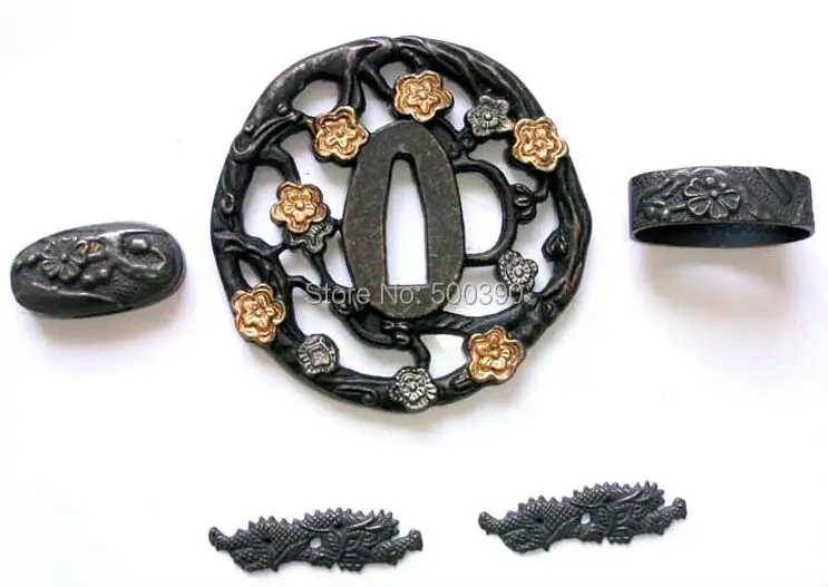 

Set Of Alloy Cherry Blossom Tsuba Guard for Japanese Samurai Sword Katana