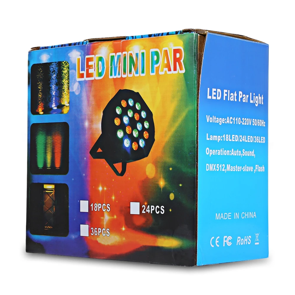 

Auto Sound Activated 36W Professional DMX512 LED Stage Light RGB 36 LEDs Black Light Par Light Spotlight lamp for Disco DJ Club