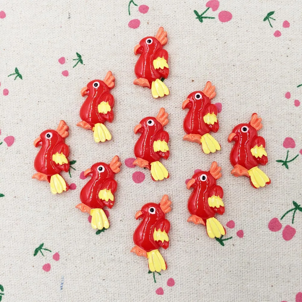 

10 шт. плоский задник кабошон каваи DIY животное красная птица мультфильм Смола ремесло украшение для волос бант Центр 18*35 мм