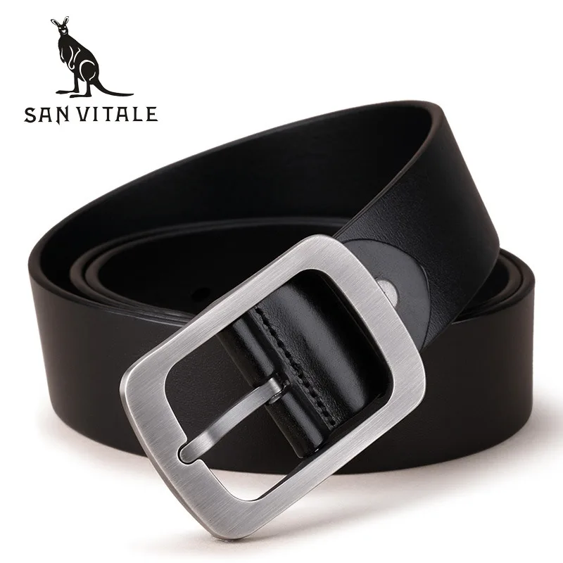 SV 1709 Black SAN VITALE, новинка, дизайнерские мужские ремни, натуральная кожа, фирменный ремень, мужской пояс, пряжка, Необычные винтажные ремни для ковбойских джинсов - Цвет: SV 1709 Black