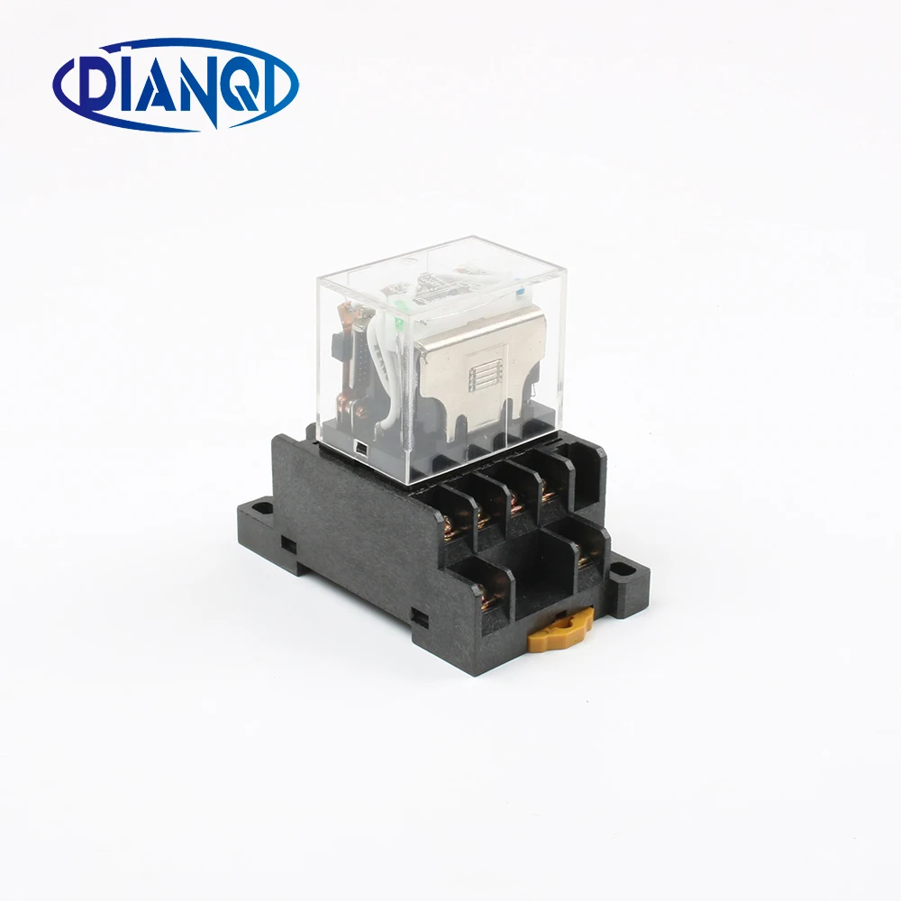 LY4NJ HH64P DC 12 В 24 14PIN 10A серебряное Контактное реле питания катушка 4PDT с гнездом |